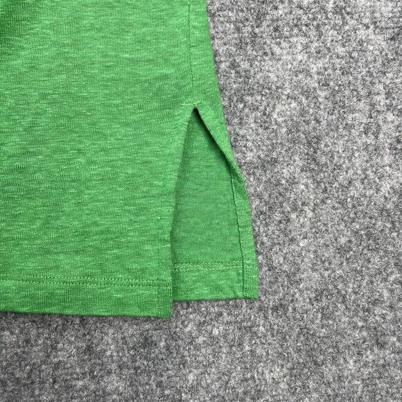 Chicos Tunic Top Womens Large 100% Linen Embroidered Sequined 3/4 Sleeve Green - Picture 6 of 11